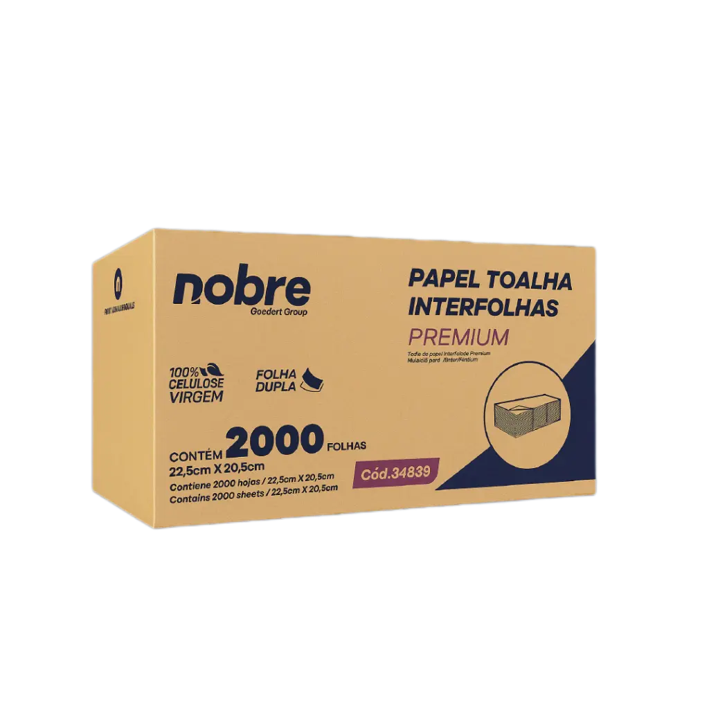 Toalla Intercalda Premiun DH 23x21 100% celulosa x2400
